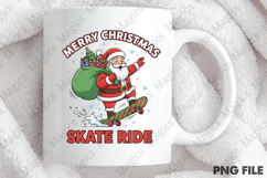 Santa Skate Ride Funny Christmas PNG Product Image 4