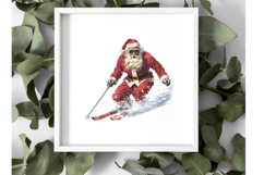 Santa Clipart Bundle - 10 Skiing Transparent PNGs Product Image 4
