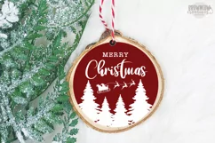 Christmas Round Sign SVG, Santa Sleigh Sign SVG Product Image 2