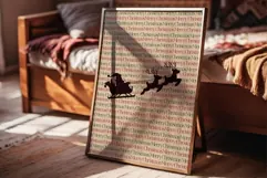 Santa Sleigh Wall Art - Merry Christmas Print Product Image 1
