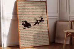 Santa Sleigh Wall Art - Merry Christmas Print Product Image 3
