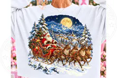 Santa Sleigh Christmas Reindeer PNG | Magical Winter Wonderl Product Image 2