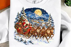 Santa Sleigh Christmas Reindeer PNG | Magical Winter Wonderl Product Image 4
