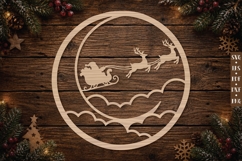 Santa Sleigh Moon Ornament SVG Product Image 1