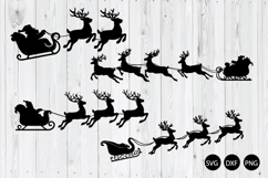 Santa Sleigh Reindeer Christmas SVG, Believe SVG, Christmas Product Image 1