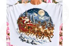 Santa Sleigh Reindeer Christmas PNG | Winter Wonderland Product Image 2