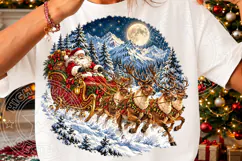Santa Sleigh Reindeer Christmas PNG | Winter Wonderland Product Image 3
