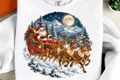 Santa Sleigh Reindeer Christmas PNG | Winter Wonderland Product Image 4