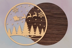Santa Sleigh Round Sign SVG Product Image 2