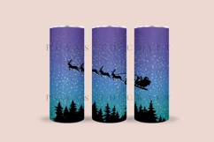 santa sleigh silhouette skinny tumbler sublimation wrap with high resolution 300 DPI and transparant background for 20oz and 30oz skinny tumbler