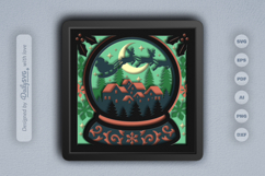 Santa Sleigh Snow Globe Layered Papercut Product Image 1