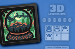 Santa Sleigh Snow Globe Layered Papercut Product Image 2