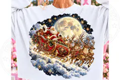 Santa Sleigh Under the Full Moon PNG | Magical Christmas Rei Product Image 2