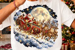 Santa Sleigh Under the Full Moon PNG | Magical Christmas Rei Product Image 3