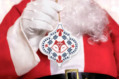 Scandinavian Arabesque Fox Ornament | Christmas SVG Product Image 3