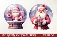 Santa Claus In Snow Globe Clipart Sublimation, Christmas SVG Product Image 1