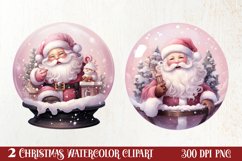 Santa Claus In Snow Globe Clipart Sublimation, Christmas SVG Product Image 1