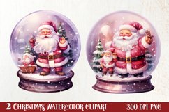Santa Claus In Snow Globe Clipart Sublimation, Christmas SVG Product Image 1
