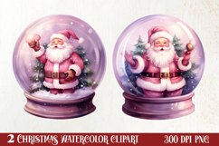 Santa Claus In Snow Globe Clipart Sublimation, Christmas SVG Product Image 1