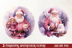Santa Claus In Snow Globe Clipart Sublimation, Christmas SVG Product Image 1