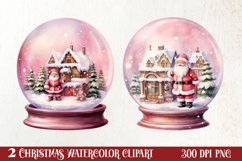 Santa Claus In Snow Globe Clipart Sublimation, Christmas SVG Product Image 1