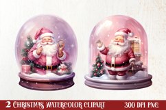 Santa Claus In Snow Globe Clipart Sublimation, Christmas SVG Product Image 1