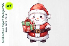 Santa Snowman with Nice List &amp; Sack Clipart Product Image 1