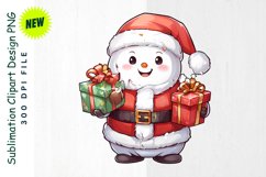 Santa Snowman with Nice List &amp; Sack Clipart Product Image 1