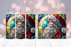 Santa Stained Glass Tumbler Wrap Sublimation | Christmas PNG Product Image 3