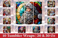 Santa Stained Glass Tumbler Wrap Sublimation Pack Product Image 1
