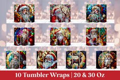 Santa Stained Glass Tumbler Wrap Sublimation Pack Product Image 2