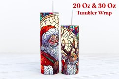 Santa Stained Glass Tumbler Wrap Sublimation Pack Product Image 4
