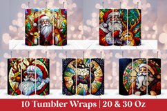 Santa Stained Glass Tumbler Wrap Sublimation Pack Product Image 7
