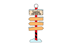 Santa Stop Here Family Christmas Sign Laser Cut Ornament SVG Product Image 2