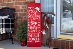 Dear Santa Stop Here Christmas Porch Sign SVG Product Image 2