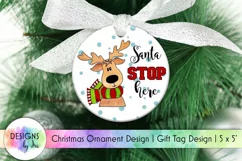 Ornament Sublimation | Santa Stop Here | Christmas Gift Tags Product Image 1