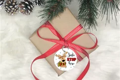 Ornament Sublimation | Santa Stop Here | Christmas Gift Tags Product Image 2