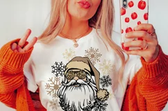 Santa face PNG, Christmas cheetah design Product Image 4