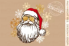 Santa face PNG, Santa with sunglasses design Product Image 1