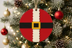 Santa Suit Bauble Laser Cut Wood File, Christmas Ornament Product Image 2