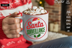 Santa Surveillance SVG | Christmas Round Sign SVG | Xmas SVG Product Image 5