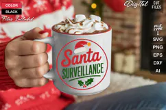 Santa Surveillance SVG | Christmas Round Sign SVG | Xmas SVG Product Image 5