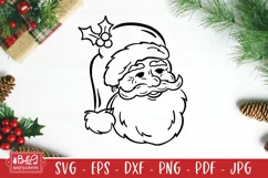 Vintage Santa Face SVG Cut File