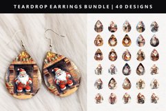 Funny Santa Teardrop Earring Sublimation PNG Bundle Product Image 1