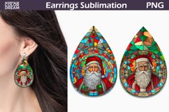 Stained Glass Teardrop Earrings | Santa Claus Earrings Product Image 1