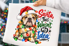 Santa This Was My Idea Christmas Bulldog Png Product Image 4