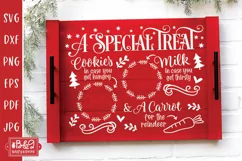 Christmas Santa Tray SVG - A Special Treat Milk and Cookies Product Image 1