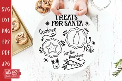 Treats for Santa Christmas Tray - Circle Santa Tray SVG Product Image 3