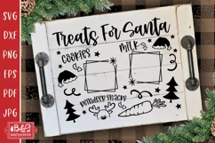 Treats for Santa Tray SVG - Christmas Milk and Cookies Tray Product Image 1