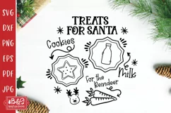 Treats for Santa Christmas Tray - Circle Santa Tray SVG Product Image 2